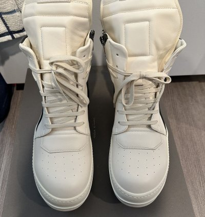 Rick owens geobasket milk black size 44