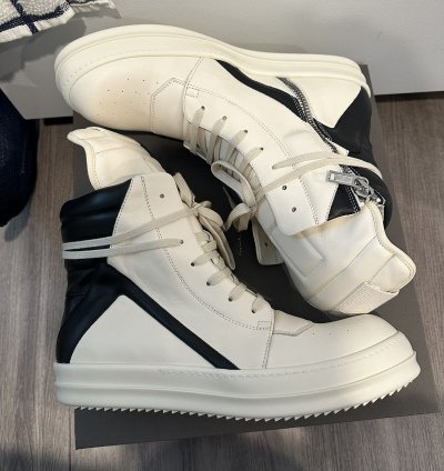 Rick owens geobasket milk black size 44