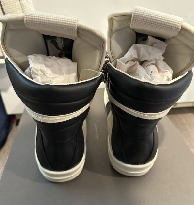 Rick owens geobasket milk black size 44