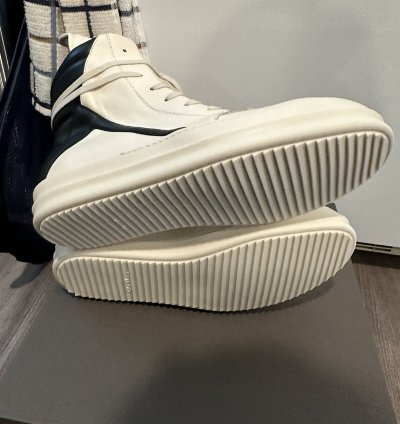 Rick owens geobasket milk black size 44