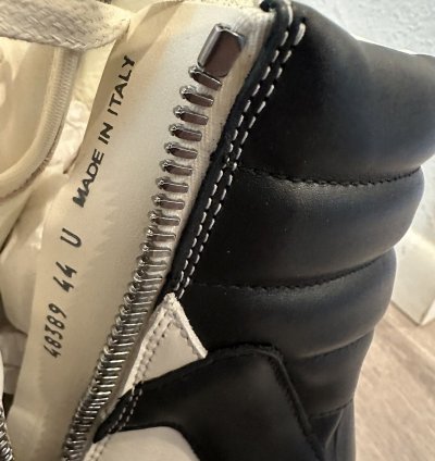 Rick owens geobasket milk black size 44