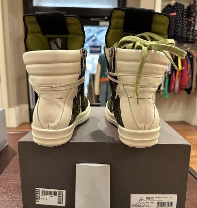 Rick Owens geobasket pony hair acid green seeyuh