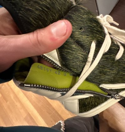 Rick Owens geobasket pony hair acid green seeyuh