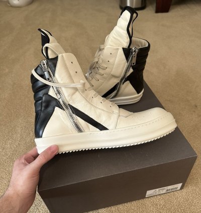 Rick owens geobasket reverse white black