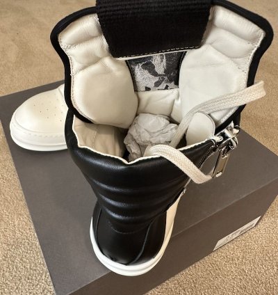 Rick owens geobasket reverse white black