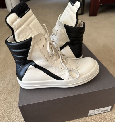 Rick owens geobasket reverse white black