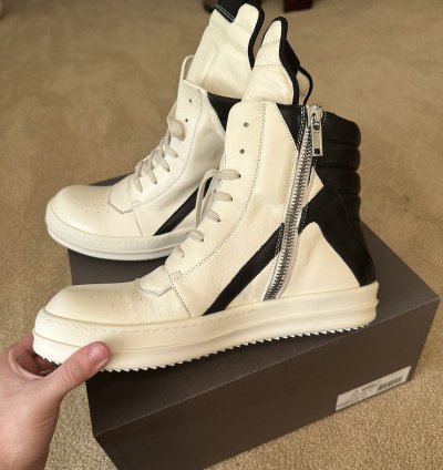 Rick owens geobasket reverse white black