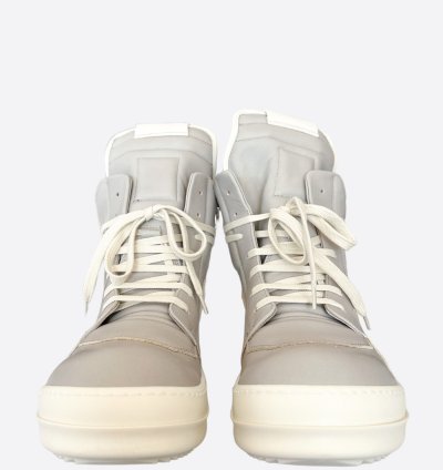 Rick Owens Grey White Geobasket Sneakers