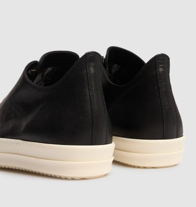 RICK OWENS Hollywood 975 Black Milk Low Sneakers New
