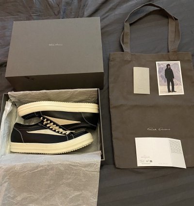 Rick Owens Hollywood black milk Vintage panelled sneakers
