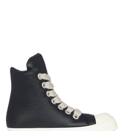 RICK OWENS Hollywood Jumbolace 1250 Black Milk Sneakers New