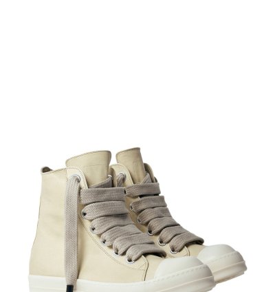 RICK OWENS Hollywood Jumbolace Dirty White Sneakers New