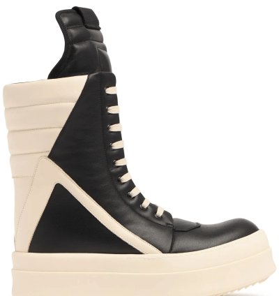 RICK OWENS Hollywood Mega Geobasket 1315 Black Sneakers