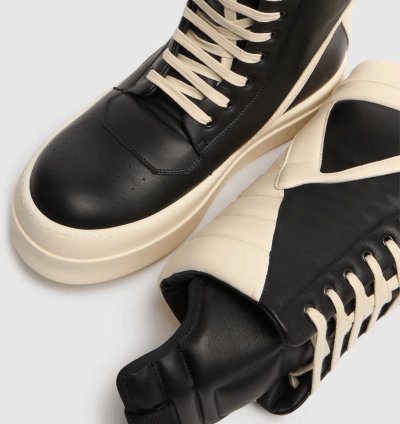 RICK OWENS Hollywood Mega Geobasket 1315 Black Sneakers