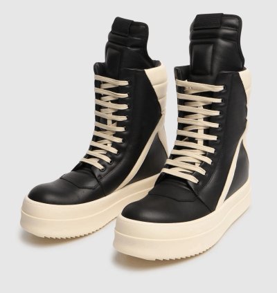 RICK OWENS Hollywood Mega Geobasket 1315 Black Sneakers
