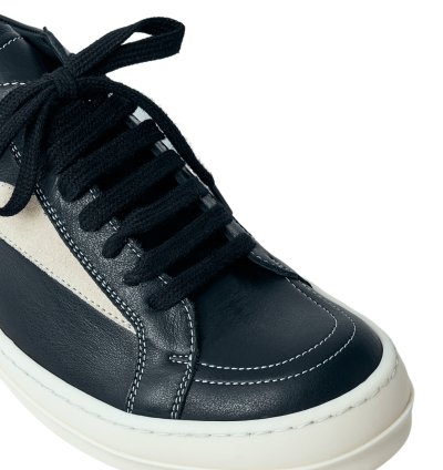 Rick Owens Hollywood Vintage Black Milk Calf Sneakers New