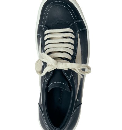 Rick Owens Hollywood Vintage Black Milk Calf Sneakers New