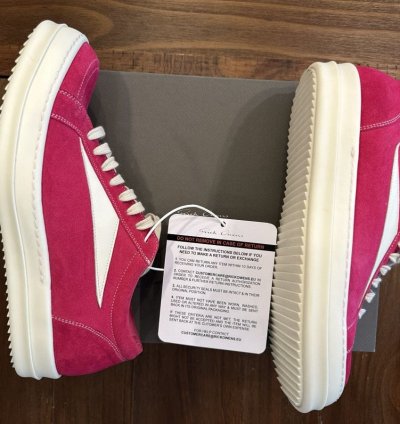 Rick Owens Hot Pink Milk Vintage Sneaks New in Box NIB DS