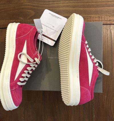 Rick Owens Hot Pink Milk Vintage Sneaks New in Box NIB DS