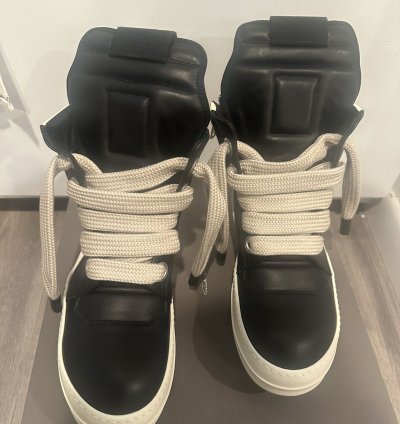 Rick Owens jumbo lace geobaskets black milk size 42