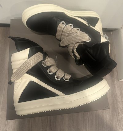 Rick Owens jumbo lace geobaskets black milk size 42
