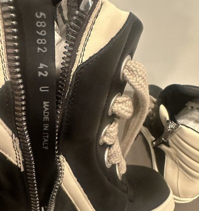 Rick Owens jumbo lace geobaskets black milk size 42