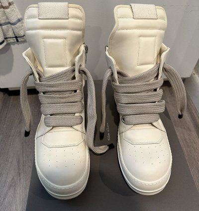 Rick Owens Jumbo Lace Geobaskets Milk Size 44