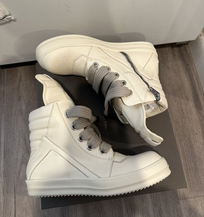 Rick Owens Jumbo Lace Geobaskets Milk Size 44