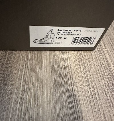 Rick Owens Jumbo Lace Geobaskets Milk Size 44