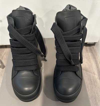 Rick owens jumbo lace Ramones High triple black size 44