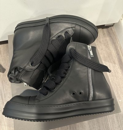 Rick owens jumbo lace Ramones High triple black size 44