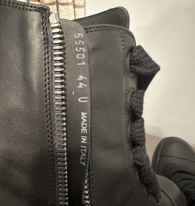 Rick owens jumbo lace Ramones High triple black size 44