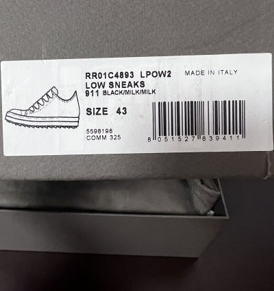 RICK OWENS JUMBO LACE RAMONES LOW SNEAKER