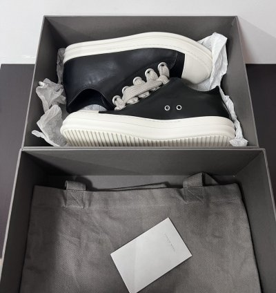 RICK OWENS JUMBO LACE RAMONES LOW SNEAKER