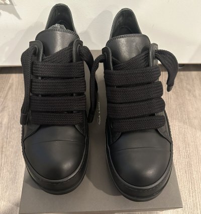 Rick Owens jumbo lace ramones low triple black size 45