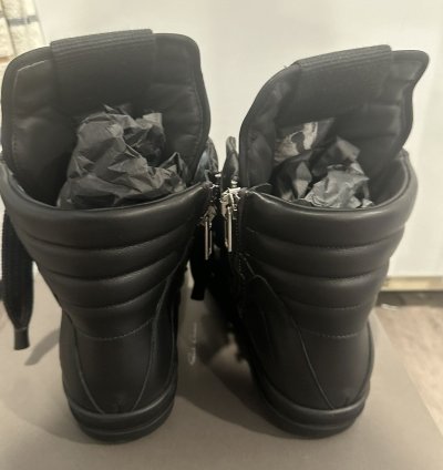 Rick Owens jumbo lace triple black geobaskets size 40