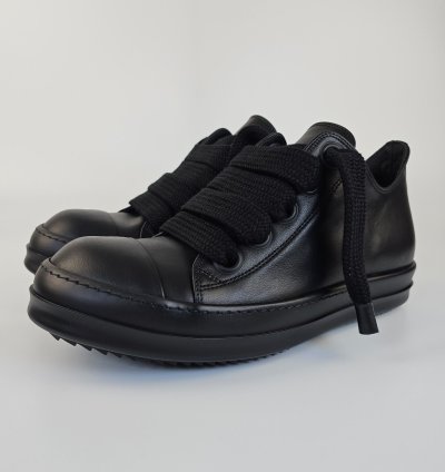 Rick Owens Jumbo Laces Black Low Top Sneakers New 44 5