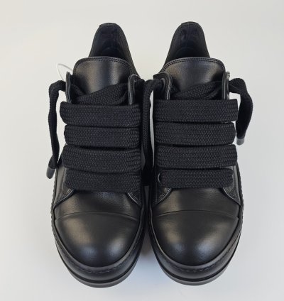 Rick Owens Jumbo Laces Black Low Top Sneakers New 44 5