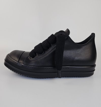 Rick Owens Jumbo Laces Black Low Top Sneakers New 44 5