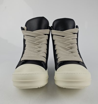 Rick Owens Jumbo Laces High Top Black Milk Sneakers New 40