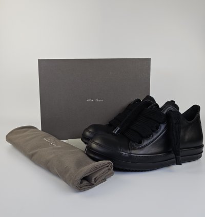 Rick Owens Jumbo Laces Lido Black Sneakers New 42
