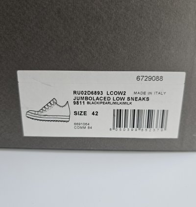 Rick Owens Jumbolaced Porterville Black Sneakers New 42