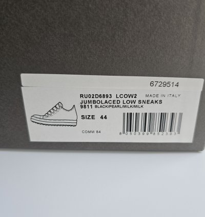 Rick Owens Jumbolaced Porterville Black Sneakers New 44