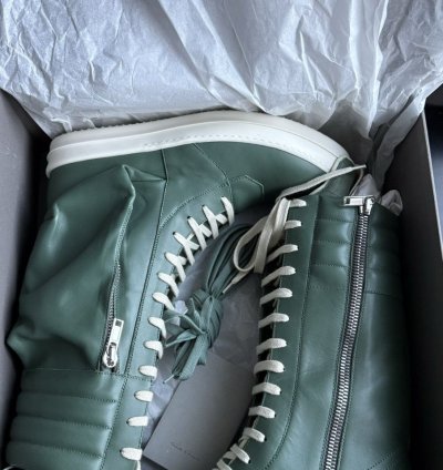 Rick Owens Leather Cargobasket in Teal