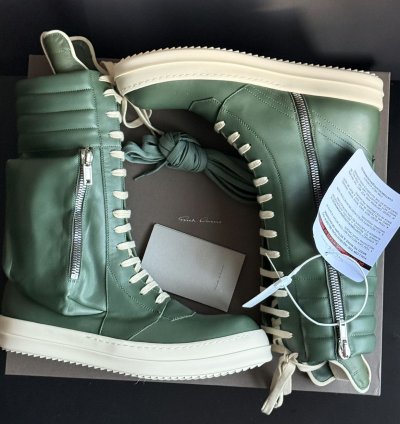 Rick Owens Leather Cargobasket in Teal