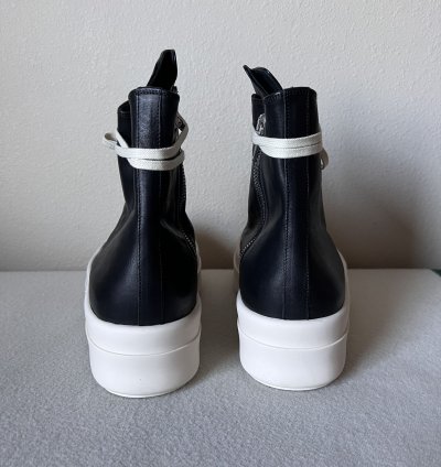 Rick Owens Leather Mega Bumper Ramones in Black