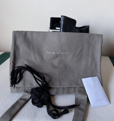 Rick Owens Leather Mega Bumper Ramones in Black