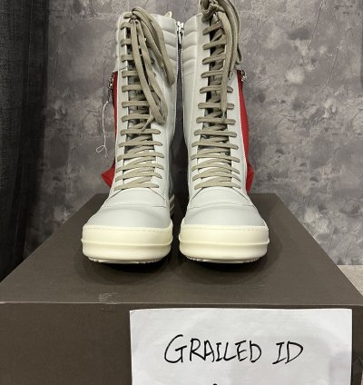 RICK OWENS LEATHER OYSTER RED MILK CARGOBASKETS