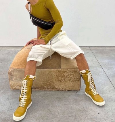 RICK OWENS LEATHER SULPHATE MILK CARGOBASKETS