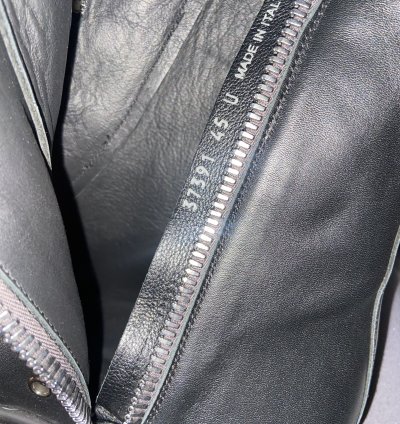 Rick Owens leather zip high top sneakers black on black